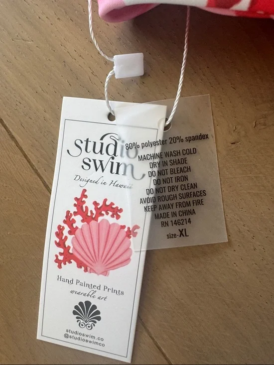 Studio swim COVE MAJORCA BOTTOM  Women’s Pink Shell Print Bikini XL. Highwais - Picture 5 of 8